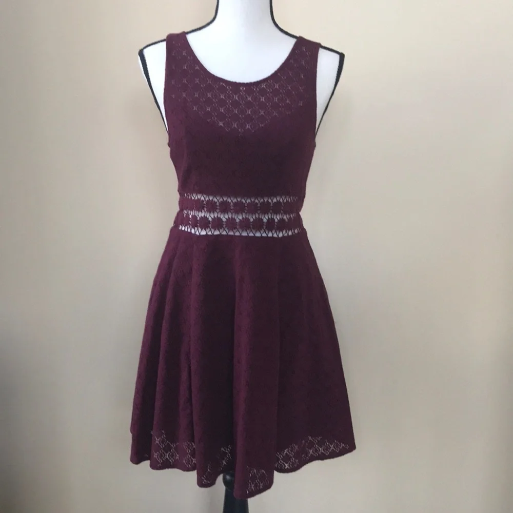 Free People Maroon Sleeveless Dress - Picture 3 of 12